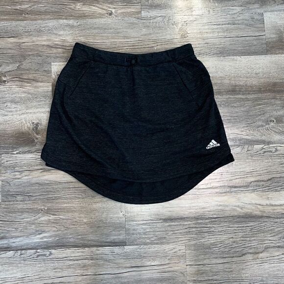 Adidas Heather Gray French Terry High Low Skirt Medium - Picture 2 of 6